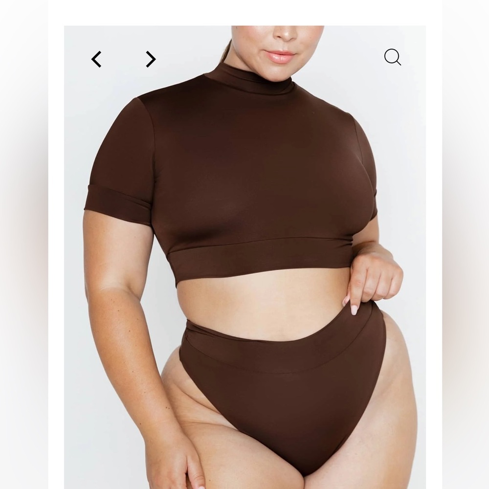 Momma Roxanne Crop Chocolate Swim